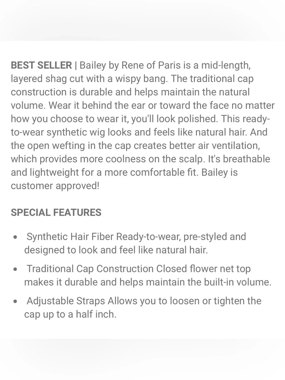 RENE OF PARIS Bailey Synthetic Wig! Mid length Shag! Nearly NEW! Irish Spice!